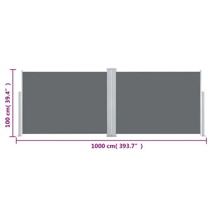 Vidaxl Toldo Lateral Retráctil Gris Antracita 100x1000 Cm_2