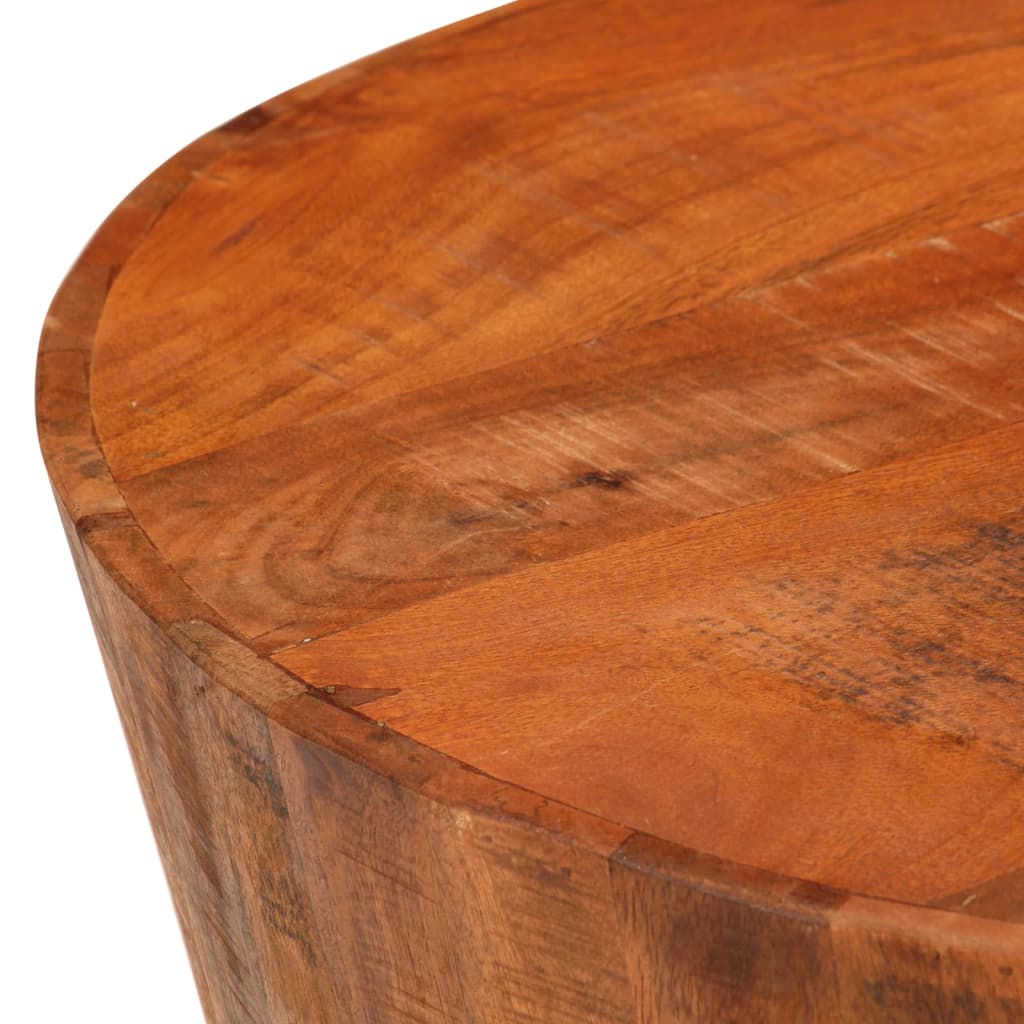 Mesa De Centro De Madera Maciza De Mango Rugosa Ø 52x30 Cm_1