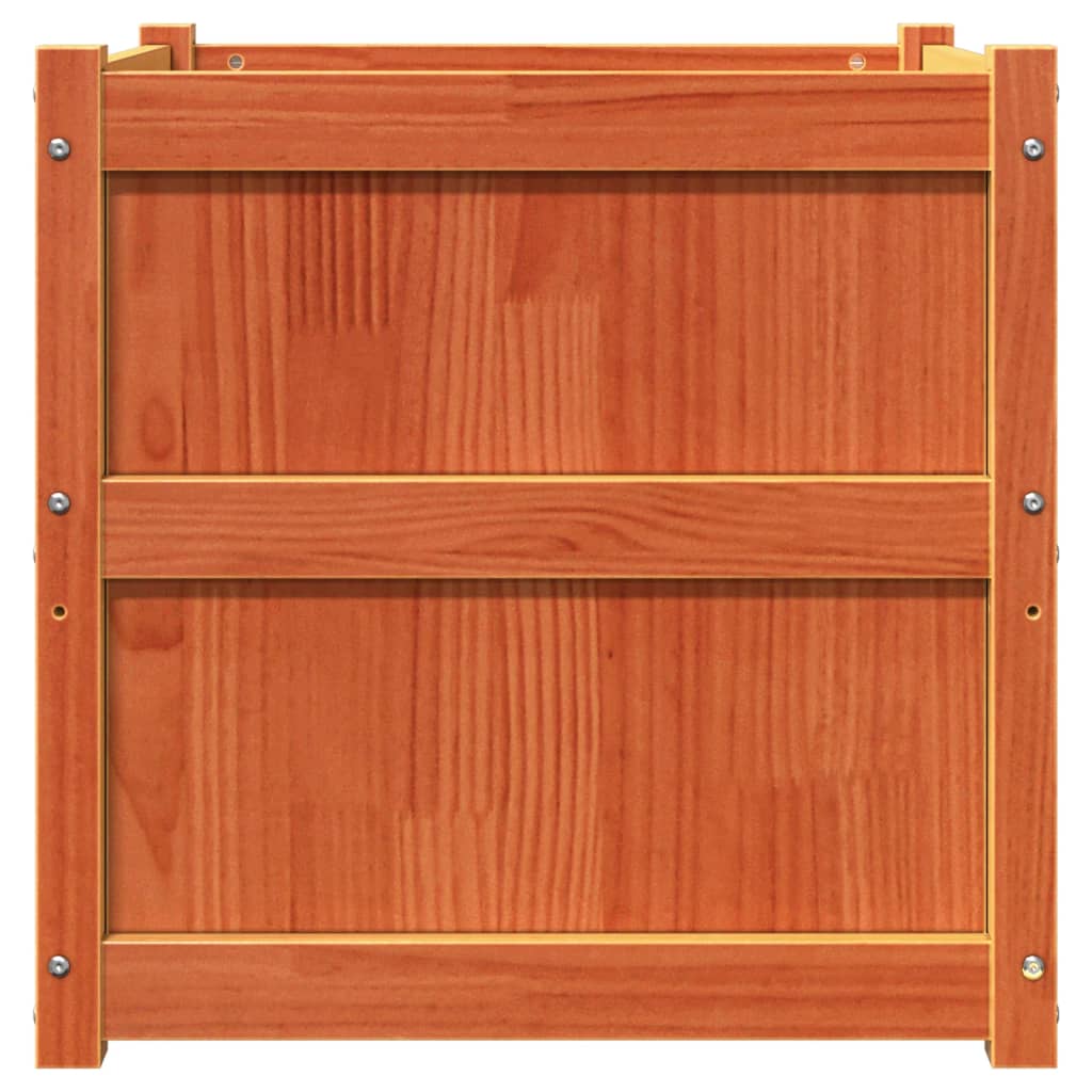 Jardineras De Exterior 2 Uds Madera Maciza De Pino Marrón Cera_5