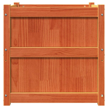 Jardineras De Exterior 2 Uds Madera Maciza De Pino Marrón Cera_5