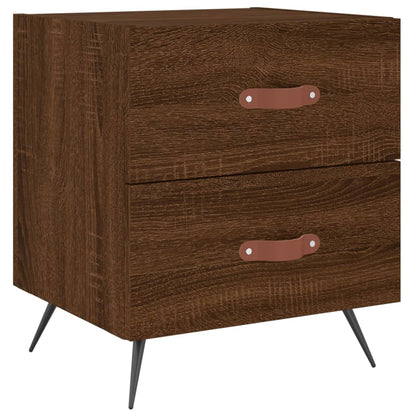 Mesita De Noche Madera De Ingeniería Marrón Roble 40x35x47,5 Cm_0