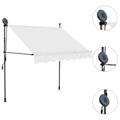 Toldo Manual Retráctil Con Led Crema 150 Cm_2