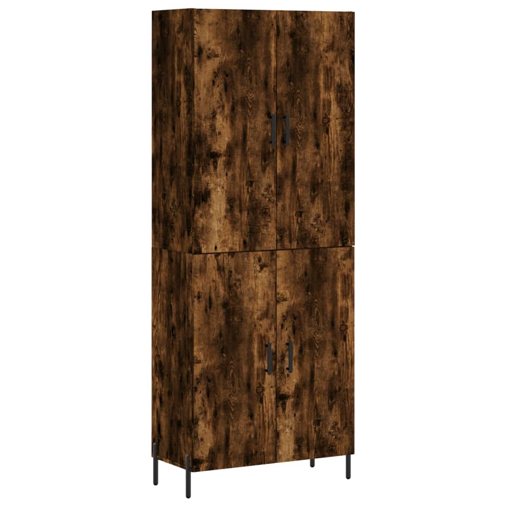 Aparador Alto Madera Contrachapada Roble Ahumado 69,5x34x180 Cm_1