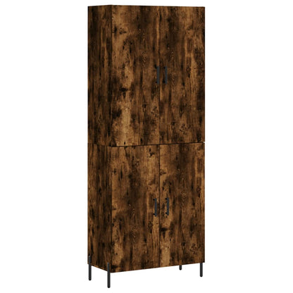 Aparador Alto Madera Contrachapada Roble Ahumado 69,5x34x180 Cm_1