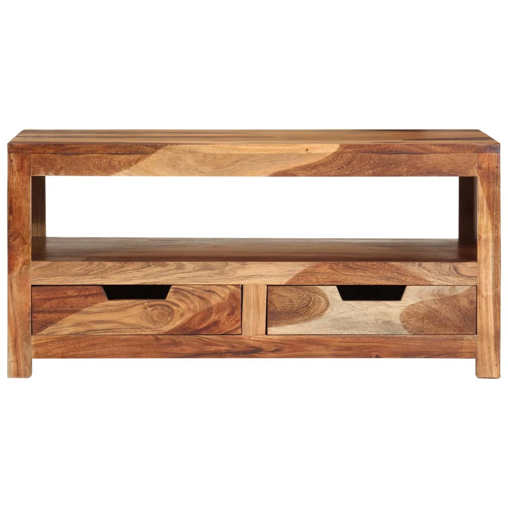 Mesa De Centro De Madera Maciza De Acacia 84x49x40 Cm_0