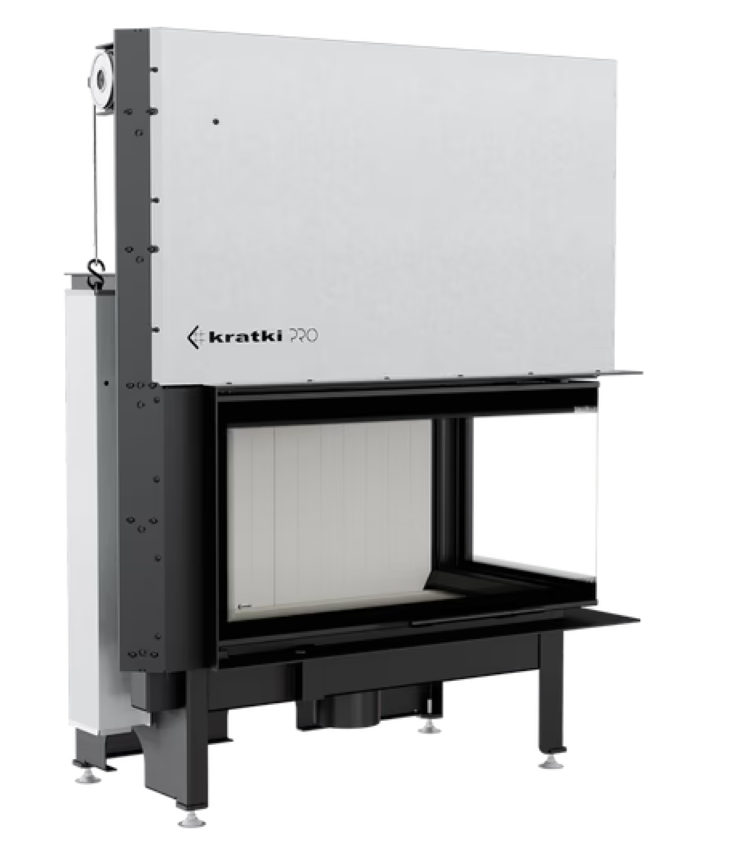 Bricosol Chimenea De Leña De Acero Kratki Nadia Derecha 14 Kw Ø 200 Puerta Elevable_1