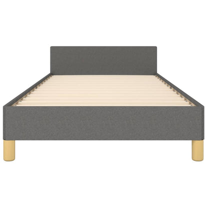 Estructura De Cama Con Cabecero De Tela Gris Oscuro 90x200 Cm / Vetonek_4