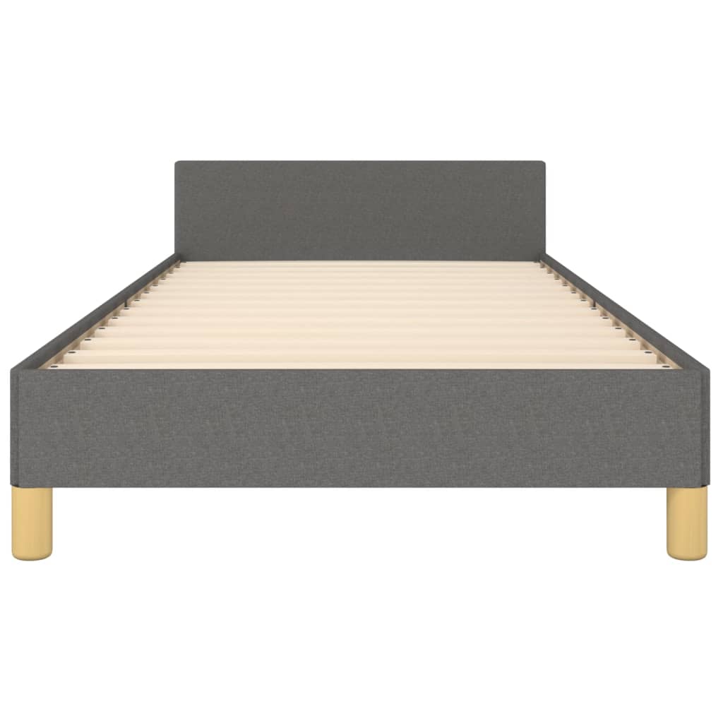 Estructura De Cama Con Cabecero De Tela Gris Oscuro 90x200 Cm / Vetonek_3