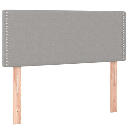 Cama Box Spring Colchón Y Luces Led Tela Gris Claro 90x200 Cm / Vetonek_1