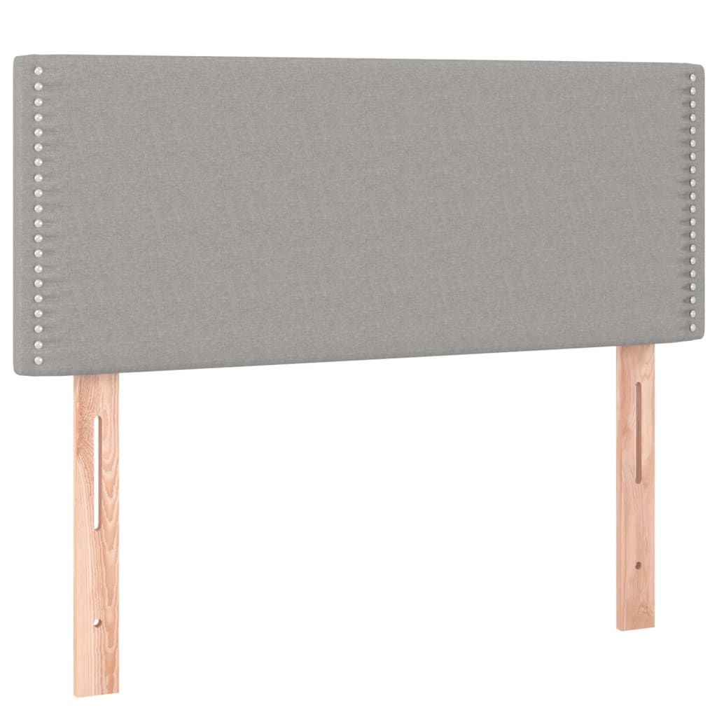Cama Box Spring Colchón Y Luces Led Tela Gris Claro 80x200 Cm / Vetonek_4