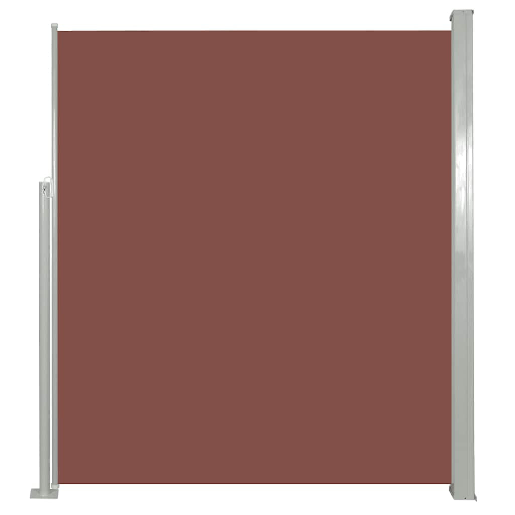 Vidaxl Toldo Lateral Retráctil De Jardín Marrón 100x500 Cm_0