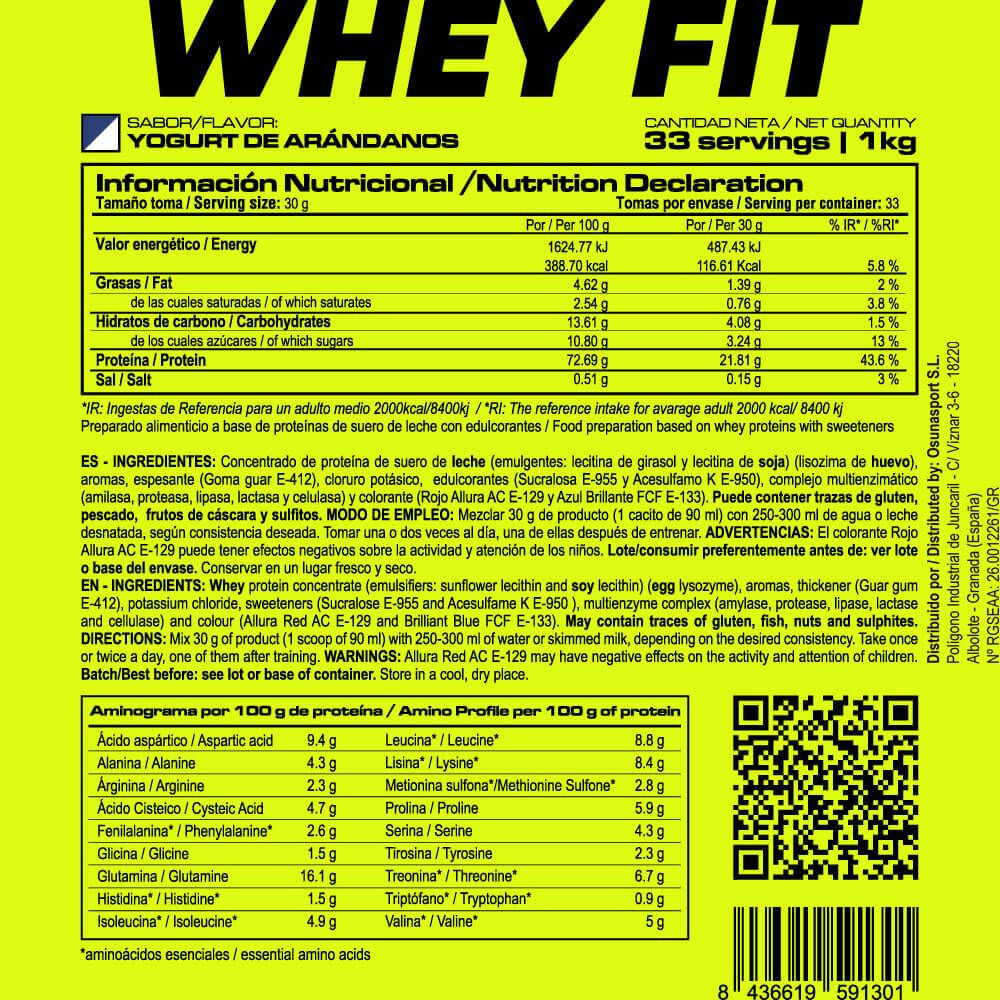 Whey Fit - 1kg - Yogurt De Arándano - Aumenta La Masa Muscular - Masmusculo_5