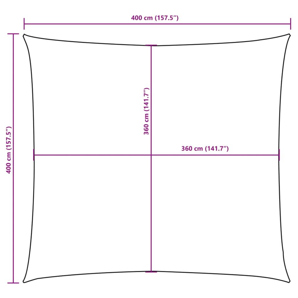 Vidaxl Toldo De Vela Cuadrado Tela Oxford Color Crema 4x4 M_2