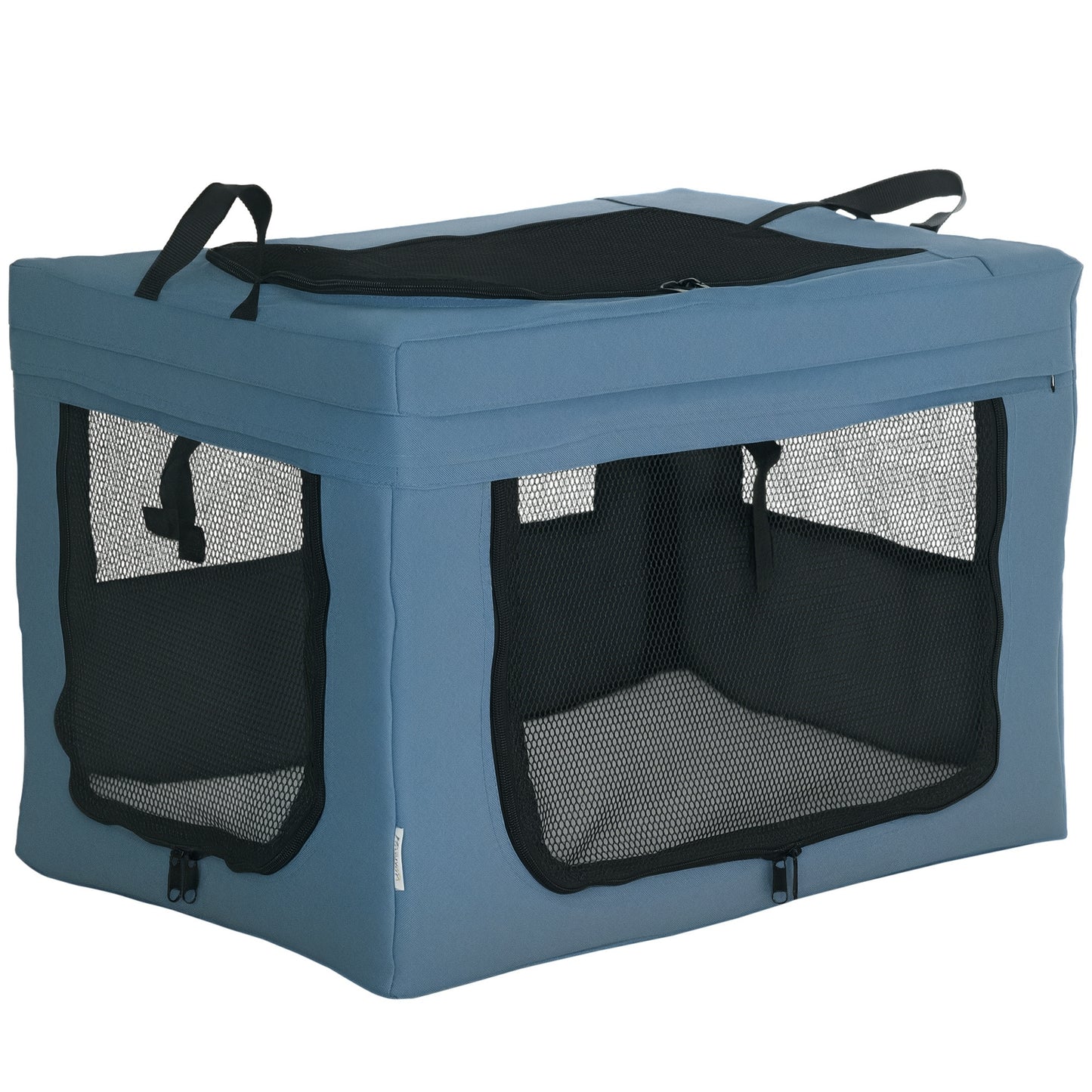 Pawhut Transportín Mochila Para Perros Gatos Con Cojín 60x42x42 Cm Azul_0