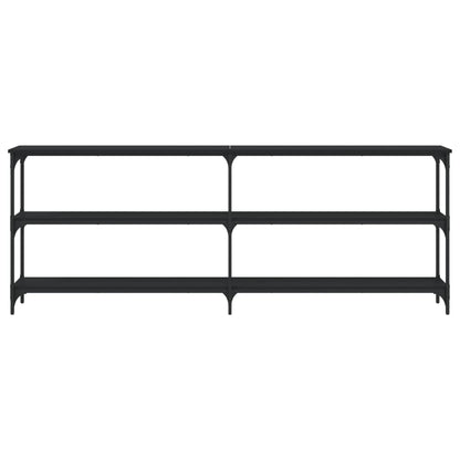 Mesa Consola Madera De Ingeniería Negra 200x29x75 Cm_2