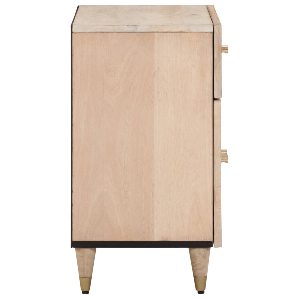 Mesita De Noche Madera Maciza De Mango 50x33x60 Cm_2