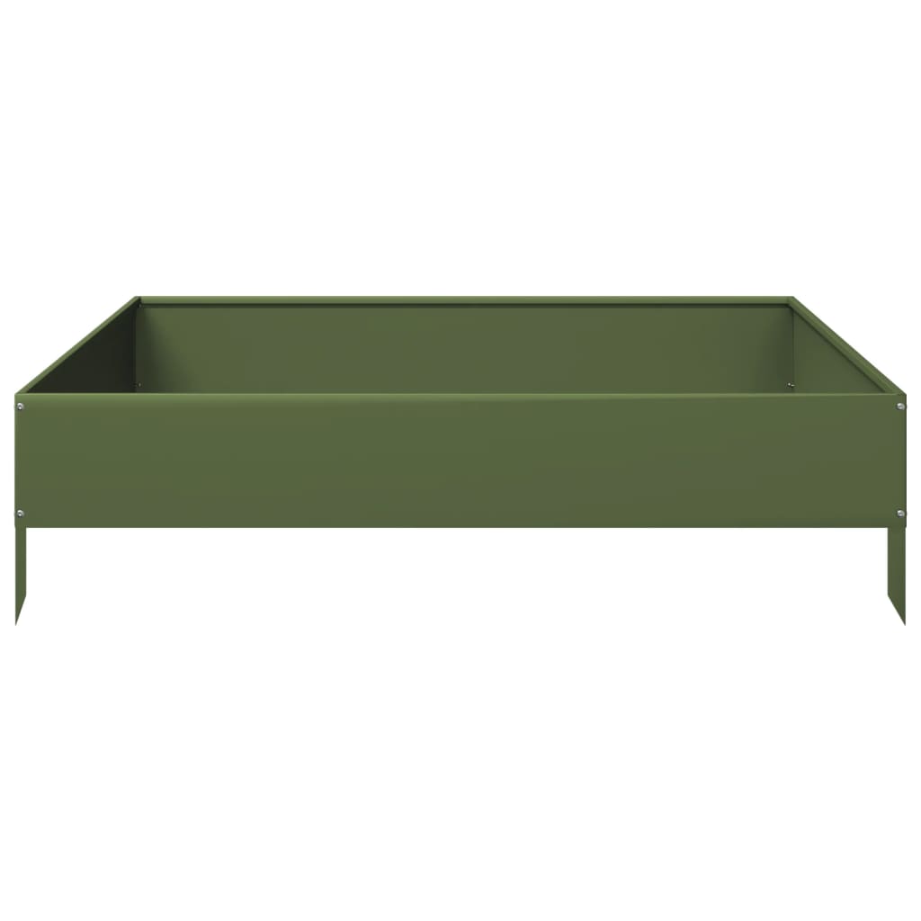 Arriate De Acero Verde Oliva 100x100x26 Cm_3