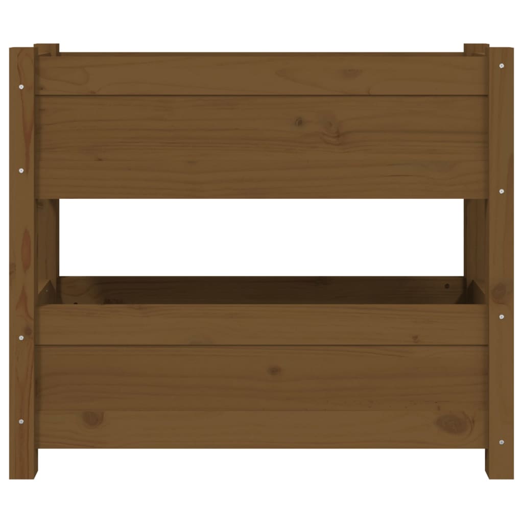 Jardinera De Madera Maciza De Pino Marrón Miel 77x25x66 Cm_4