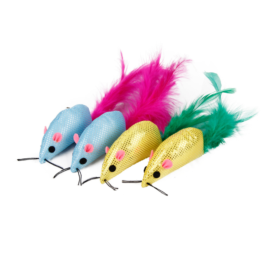 Wuapu Juguete Gato 4 Ratones Color_0