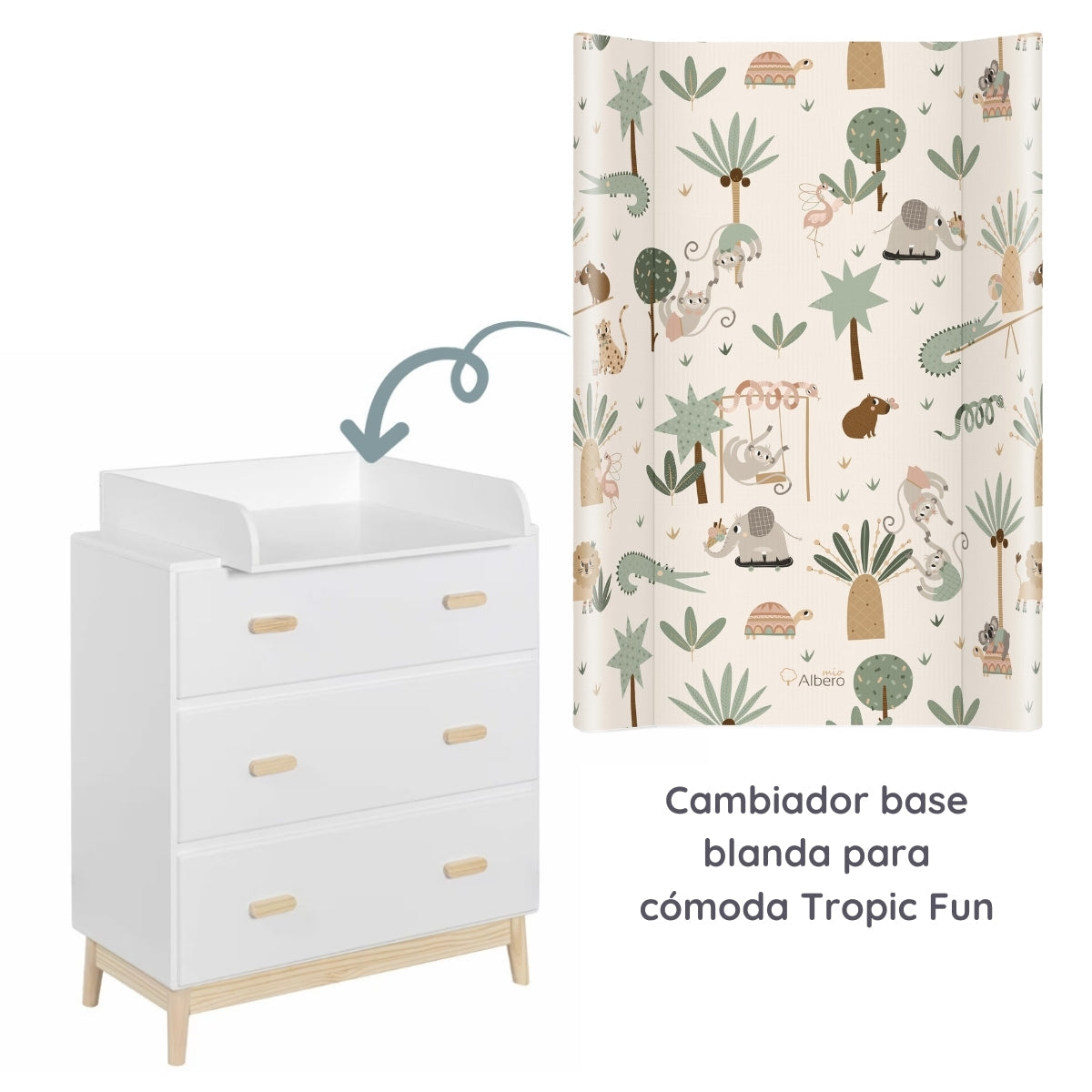 Cambiador Base Blanda Para Cómoda 70x47 Cm Goose_1