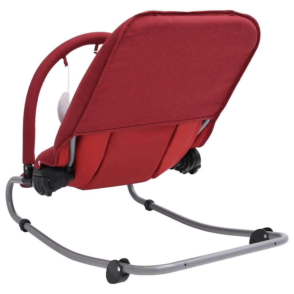 Vidaxl Hamaca Mecedora Para Bebés De Acero Rojo_4