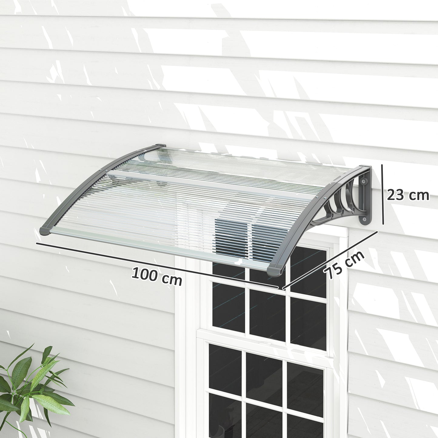 Outsunny Marquesinas Exterior Para Puertas Y Ventanas 100x75 Cm Transparente_2