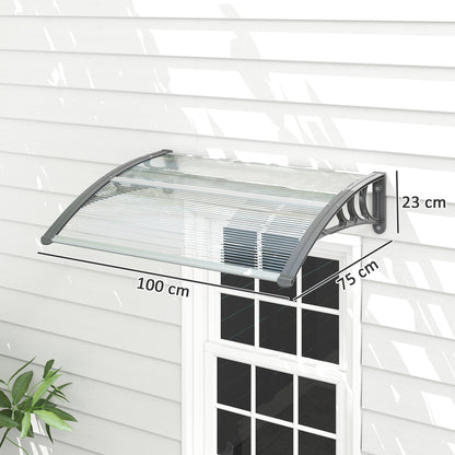 Outsunny Marquesinas Exterior Para Puertas Y Ventanas 100x75 Cm Transparente_2