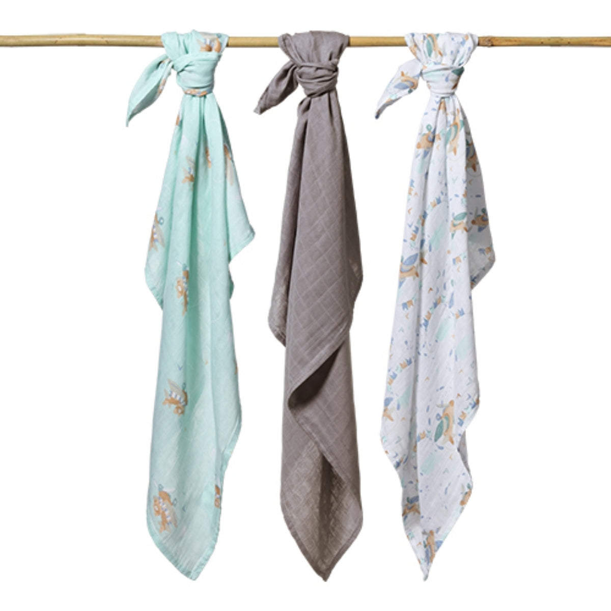 Pack 3 Muselinas Bambú Organico 70x70 Cm Plane