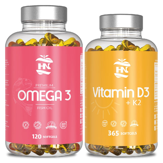 Pack Omega 3 120 Caps A Base De Aceite De Pescado 700mg Epa - 500mg Dha - 365 Cápsulas De Vitamina D3k2 (5000 Ui)_0