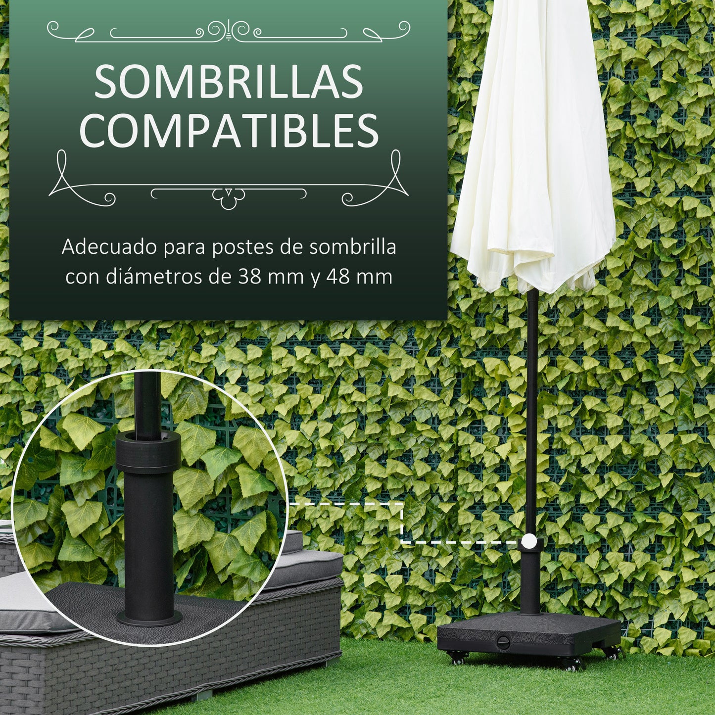 Outsunny Base Para Sombrilla Con Ruedas_3