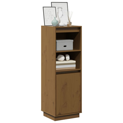 Aparador Alto De Madera Maciza De Pino Marrón Miel 37x34x110 Cm / Vetonek_5