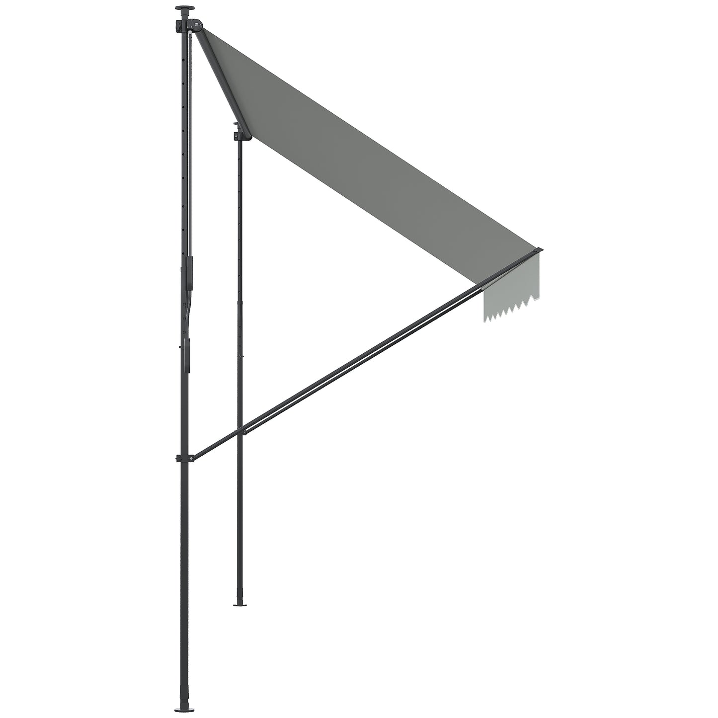 Outsunny Toldo Manual Retráctil 300x175x210-310cm Manivela Protección Uv40 Crema_3