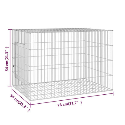Vidaxl Jaula Para Conejos Hierro Galvanizado 78x54x54 Cm_2