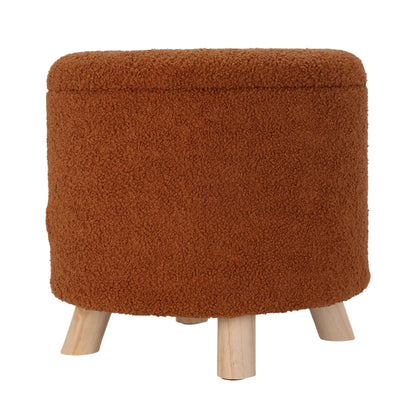 Well Home Taburete De Almacenamiento 100% Poliéster Ø40x37cm De 18l Color Marrón_0