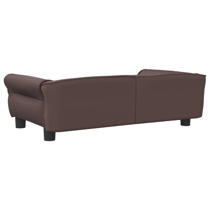 Cama Para Perros De Cuero Sintético Marrón 95x55x30 Cm / Vetonek_0