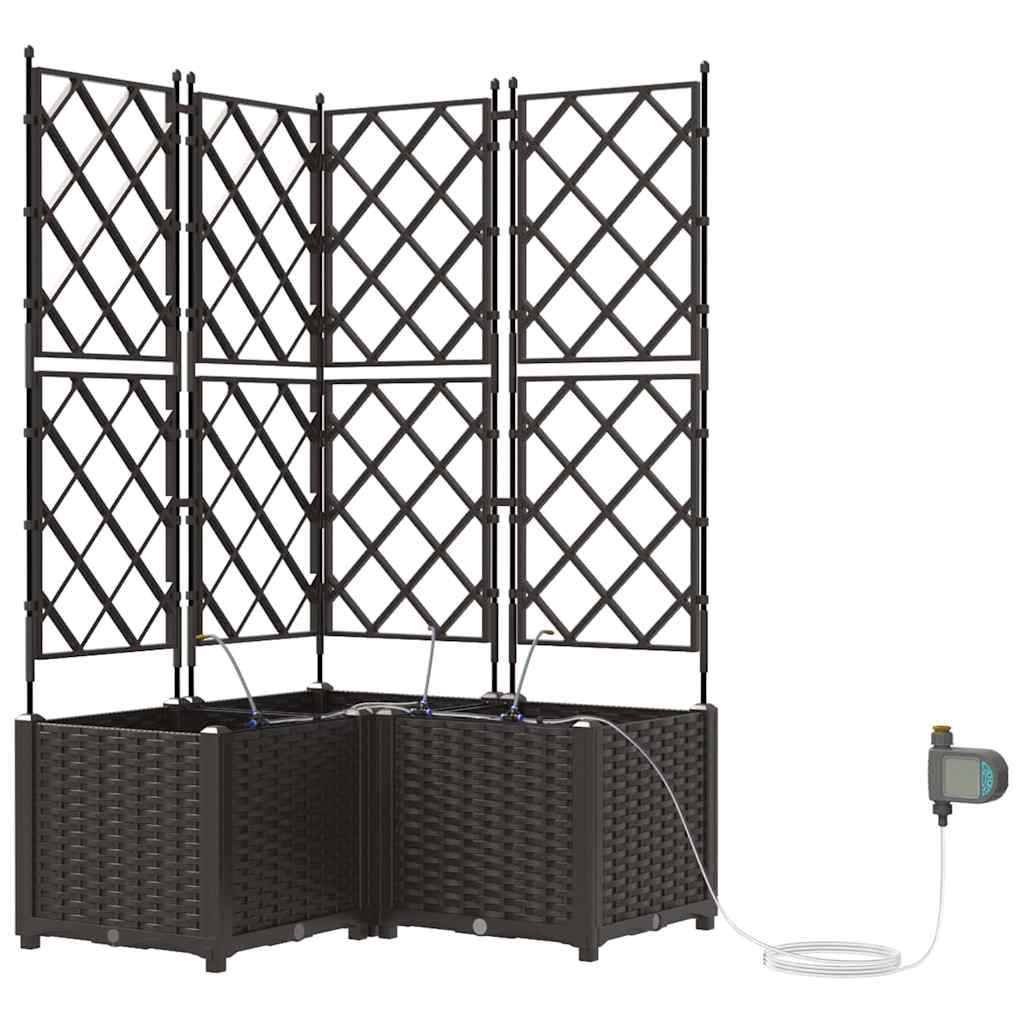 Vidaxl Jardineras Marrón 80 X 80 X 142 Cm Acero_0