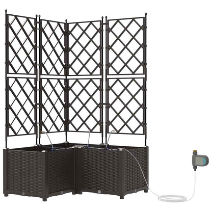Vidaxl Jardineras Marrón 80 X 80 X 142 Cm Acero_0