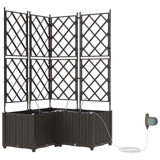 Vidaxl Jardineras Marrón 80 X 80 X 142 Cm Acero_0
