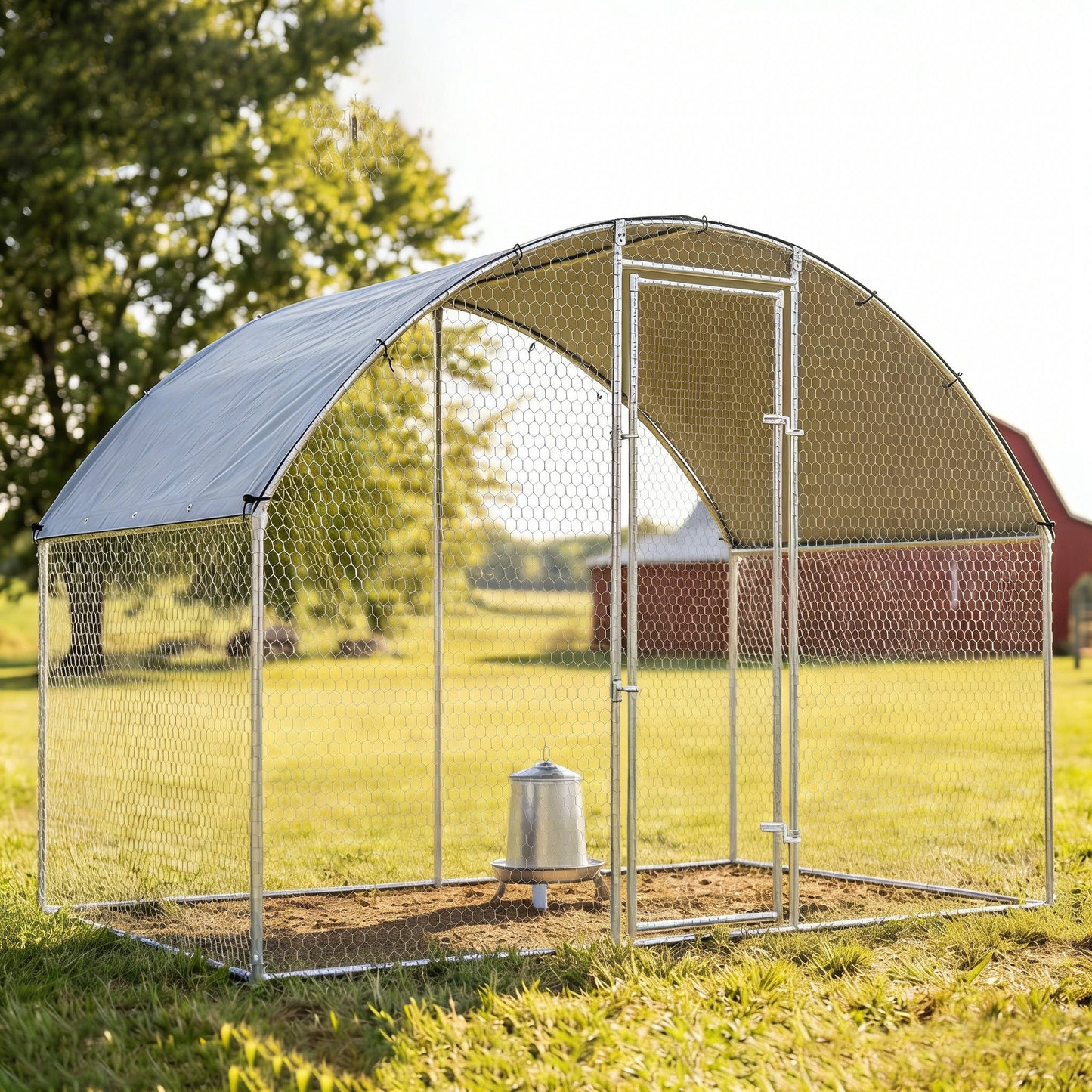 Pawhut Gallinero Para Exterior 2,8x1,7x1,9 M Para 5-8 Gallinas Plata_4