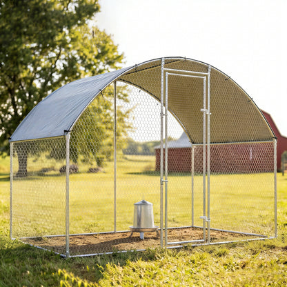 Pawhut Gallinero Para Exterior 2,8x1,7x1,9 M Para 5-8 Gallinas Plata_4