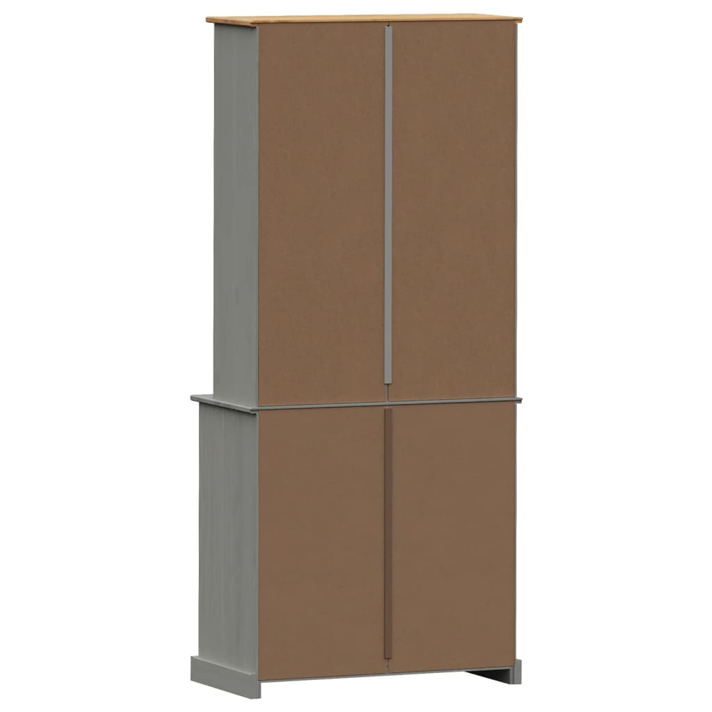 Aparador Alto Vigo Madera Maciza De Pino Gris 80x40x175 Cm / Vetonek_1