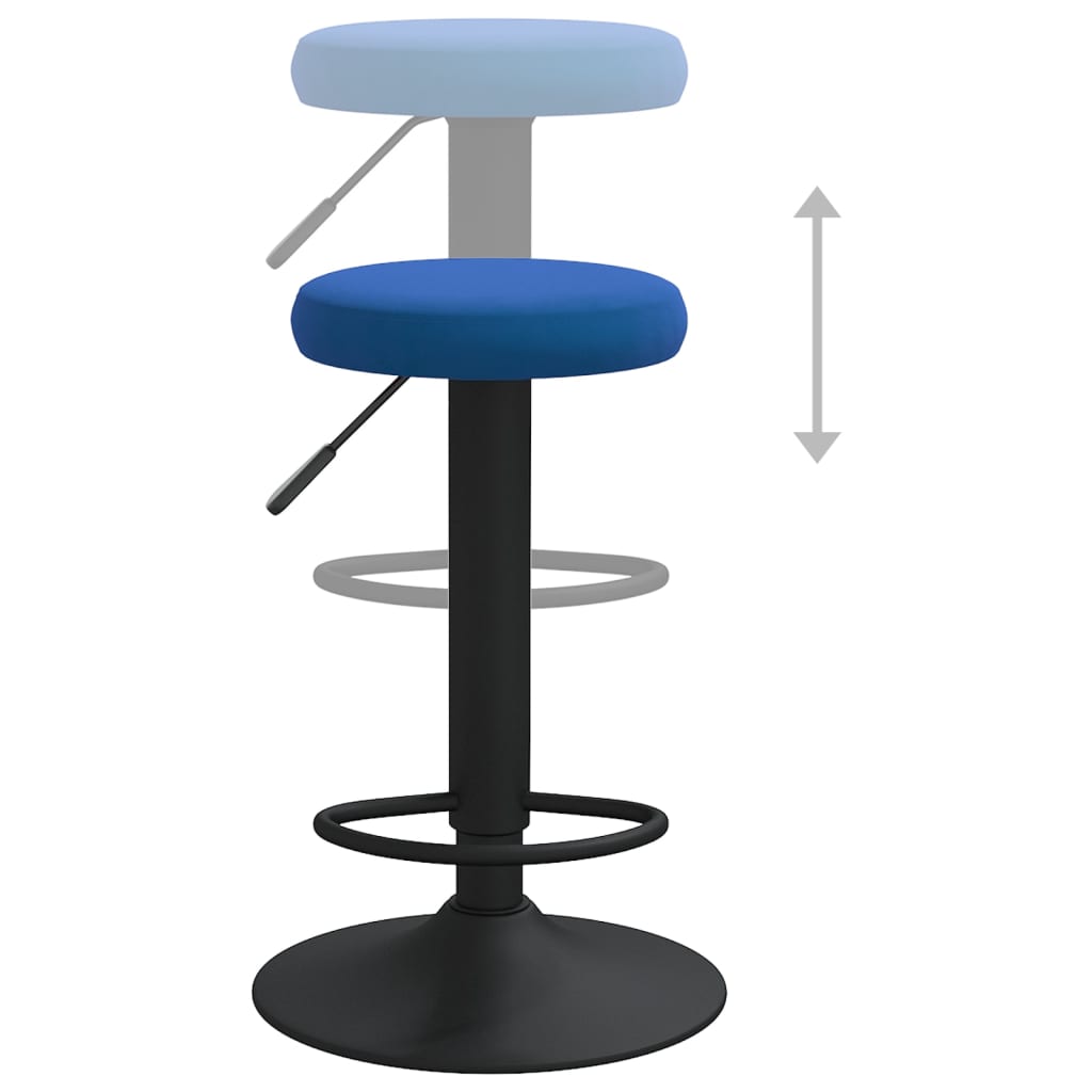 Taburetes De Cocina 2 Unidades Terciopelo Azul_4