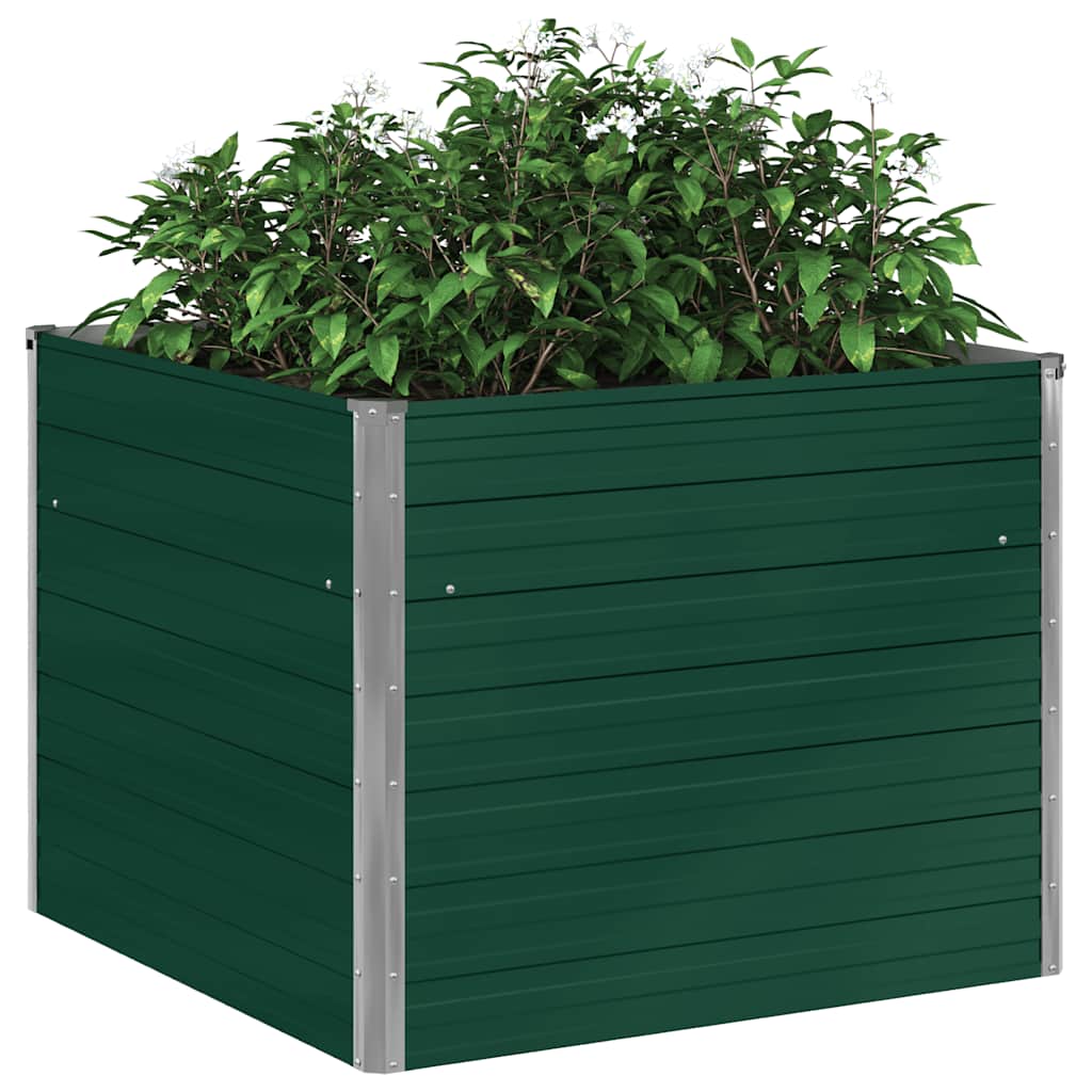 Jardinera Elevada De Acero Galvanizado Verde 100x100x77 Cm_4