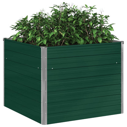 Jardinera Elevada De Acero Galvanizado Verde 100x100x77 Cm_4
