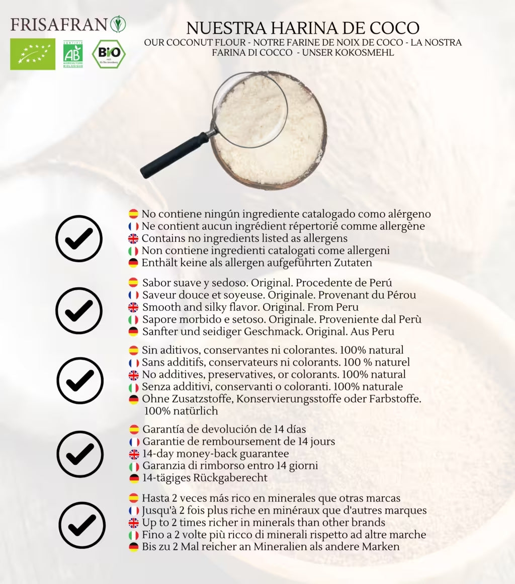 Harina De Coco En Polvo Ecológica | Calidad | Frisafran 1 Kg_4