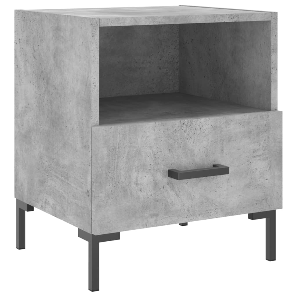 Mesita Noche 2 Uds Madera Ingeniería Gris Hormigón 40x35x47,5cm_4