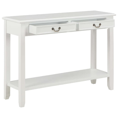 Mesa Consola De Madera Blanco 110x35x80 Cm_0