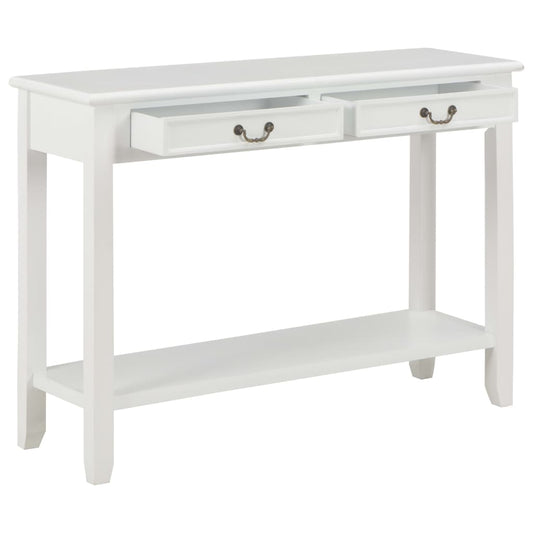 Mesa Consola De Madera Blanco 110x35x80 Cm_0