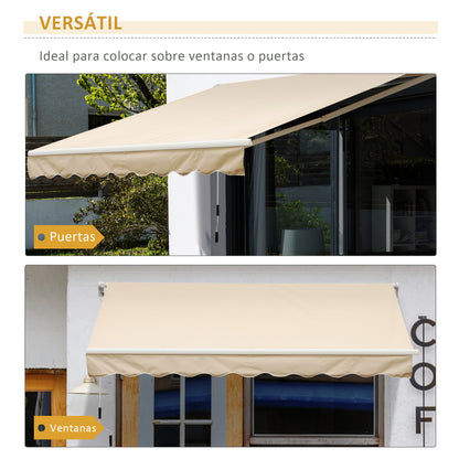 Outsunny Toldo Manual Retráctil Plegable Con Manivela Exterior 295x245 Cm Beige_5