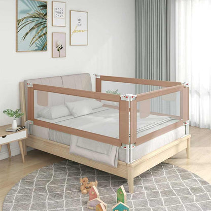 Vidaxl Barandilla De Seguridad Cama De Niño Gris Taupe Tela 200x25 Cm_1